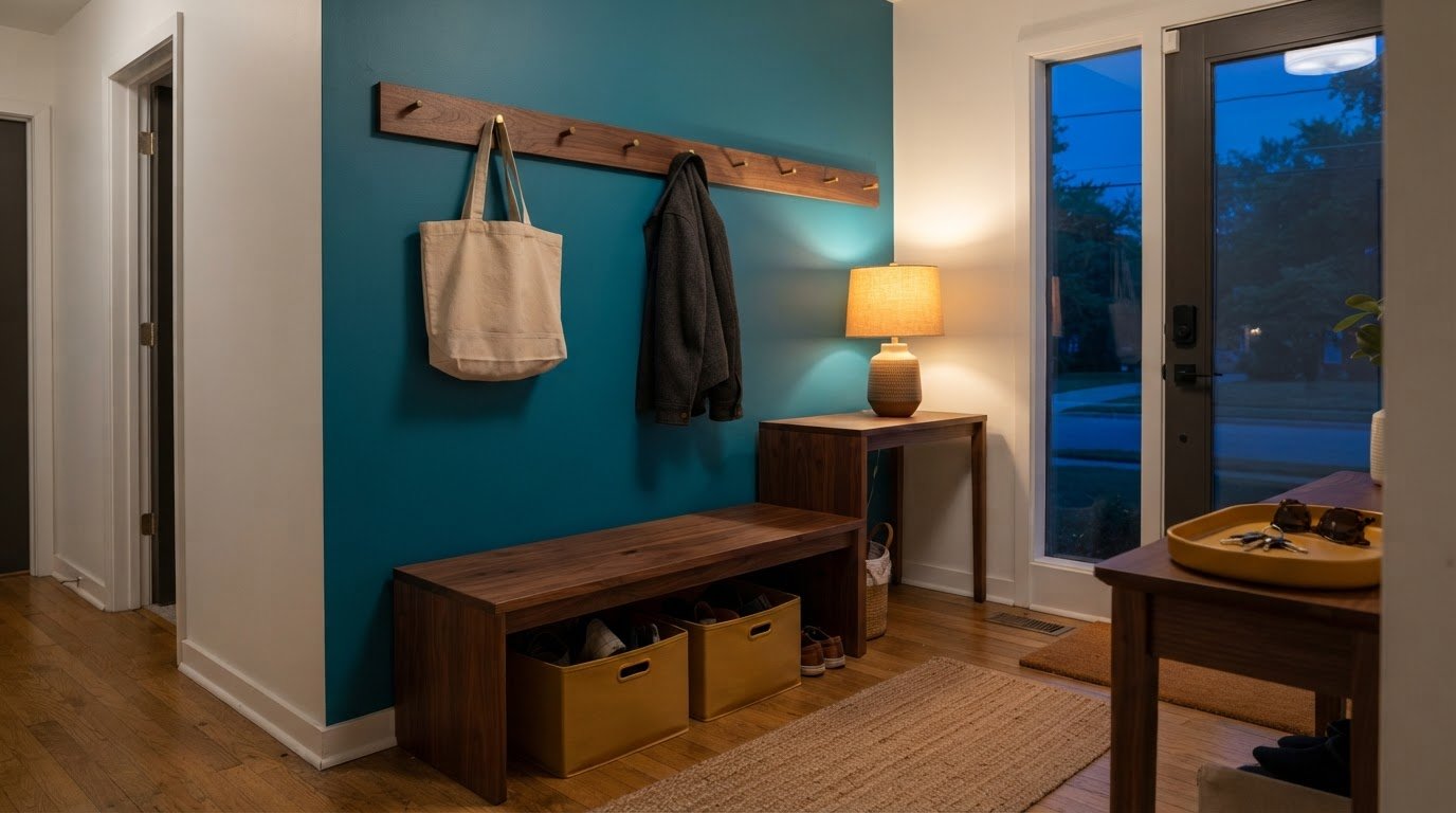 Illustration for the guide: How to Create an Organized Home Drop Zone Without a Mudroom