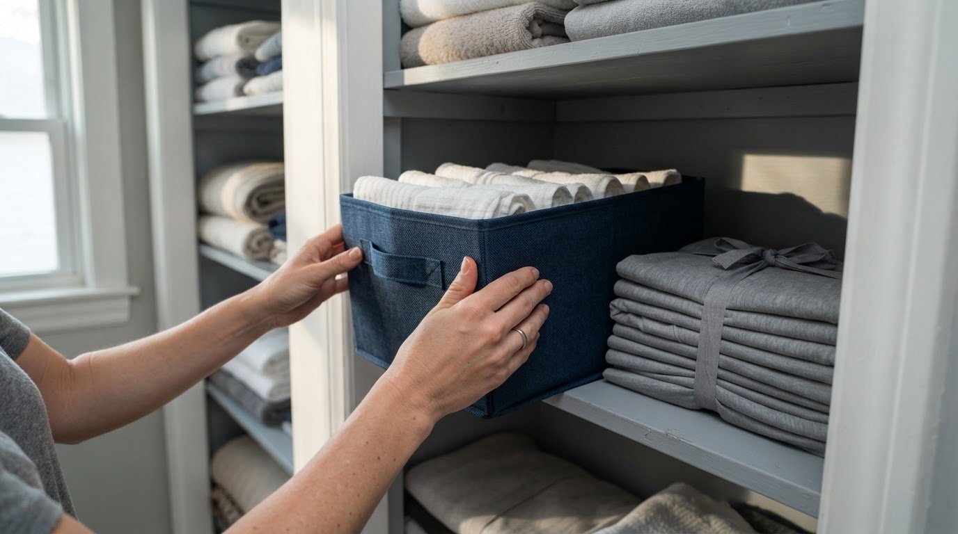 Illustration for the guide: How to Organize a Linen Closet Step by Step
