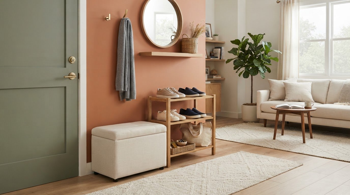 Illustration for the guide: How to Store Shoes When You Have No Entryway