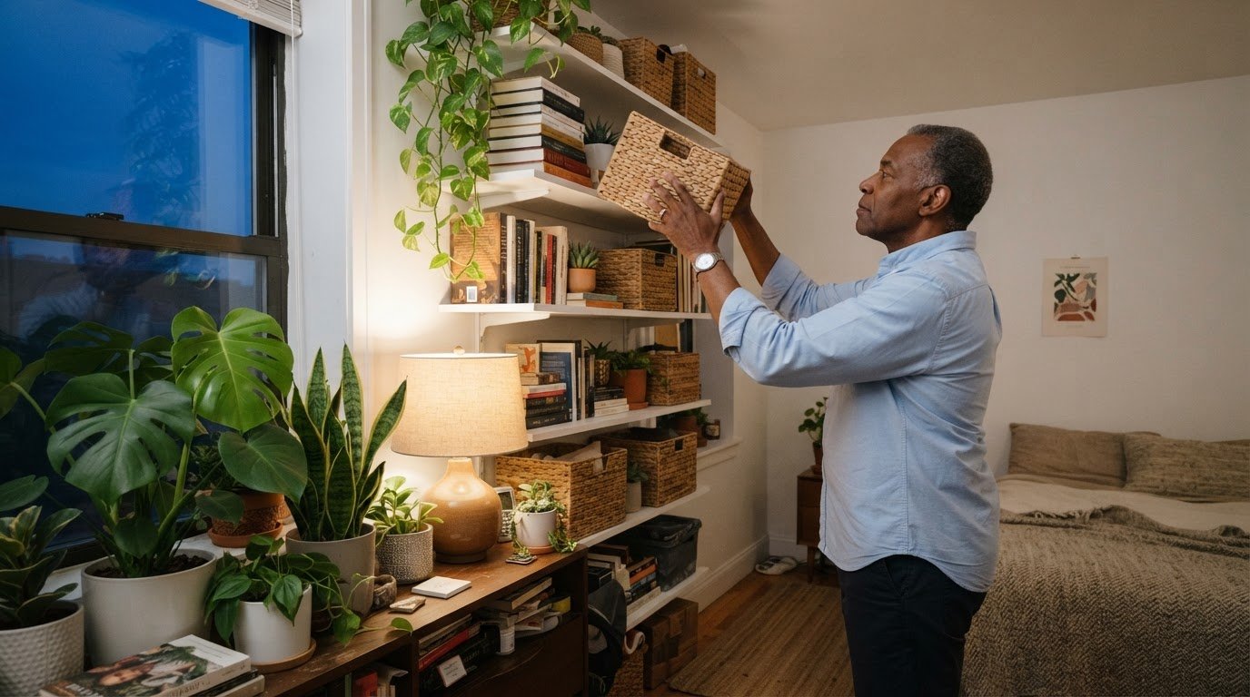 Illustration for the guide: How to Use Vertical Space to Store More in Small Rooms